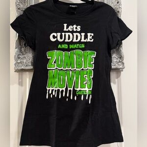 Cartel Ink Large Black & Green Let’s Cuddle and Watch Zombie Movies Tee